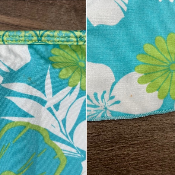 ✨5/$20✨ Vintage Big Fish Girls' Hawaiian Floral Print Swim Skirt Teal Sz sm. (7) - Picture 7 of 7
